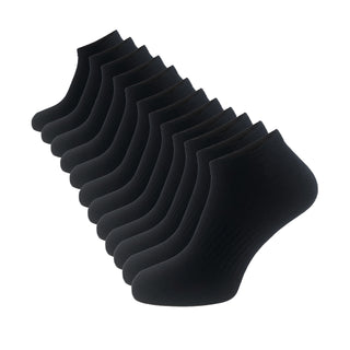 Mens 12PK Trainer Liner Black Socks